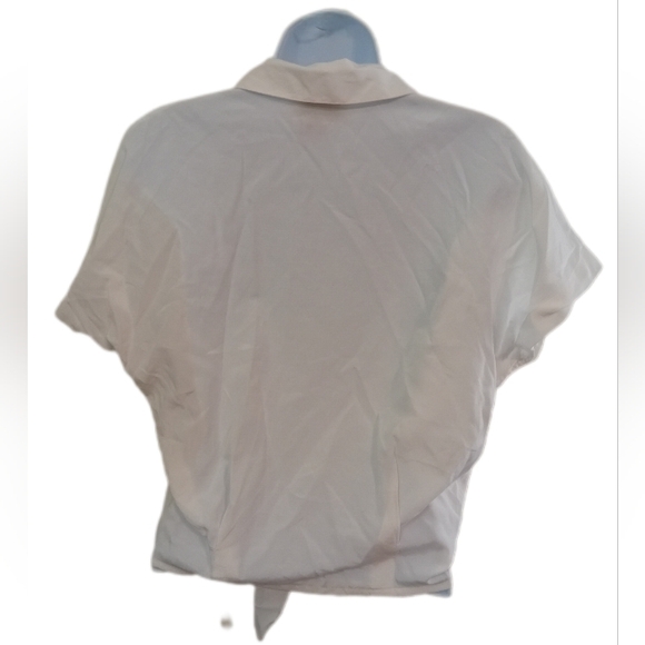 Dalia Cream Ruffle Tie-Front Blouse - Picture 2 of 4